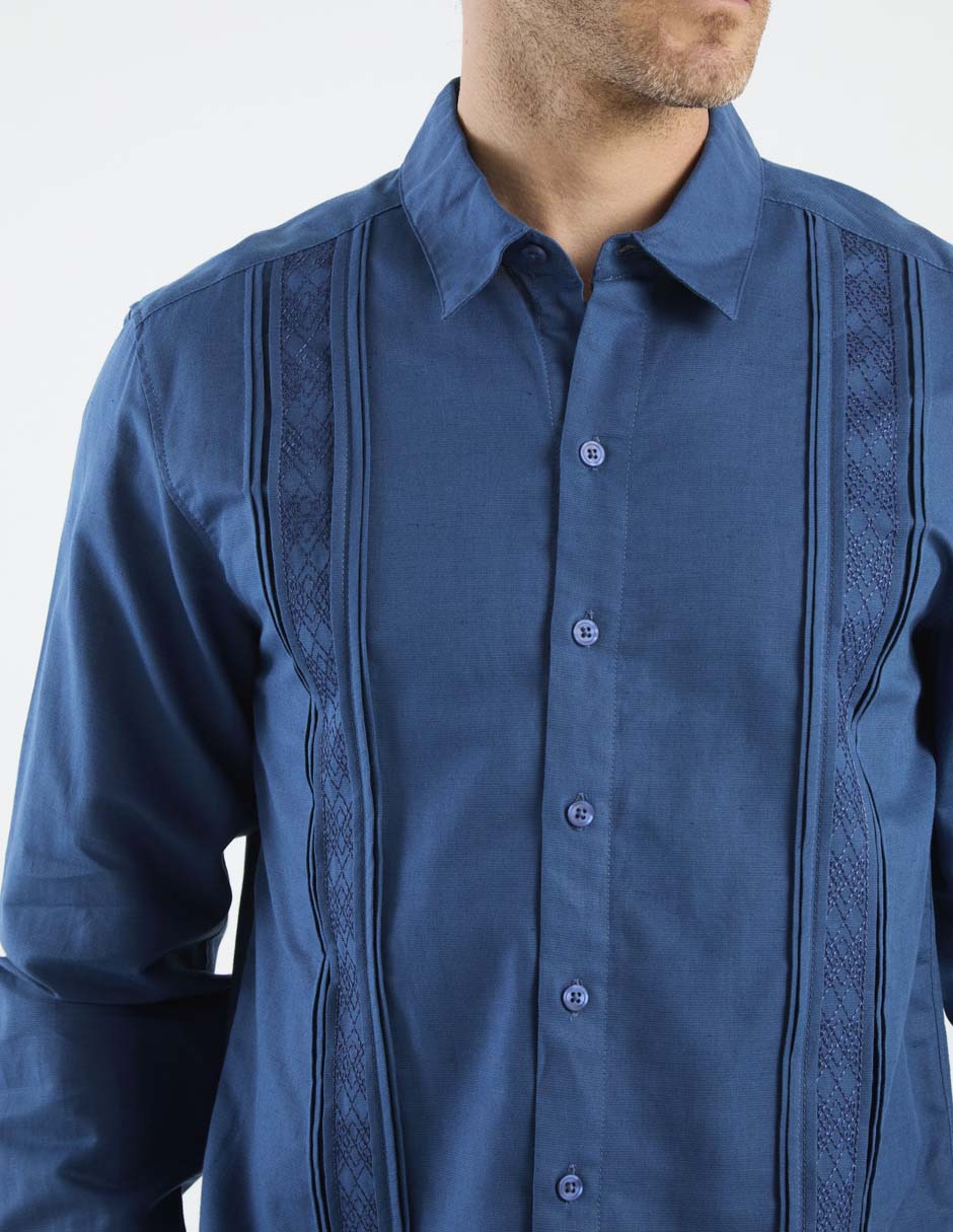 Guayabera manga larga para hombre 4