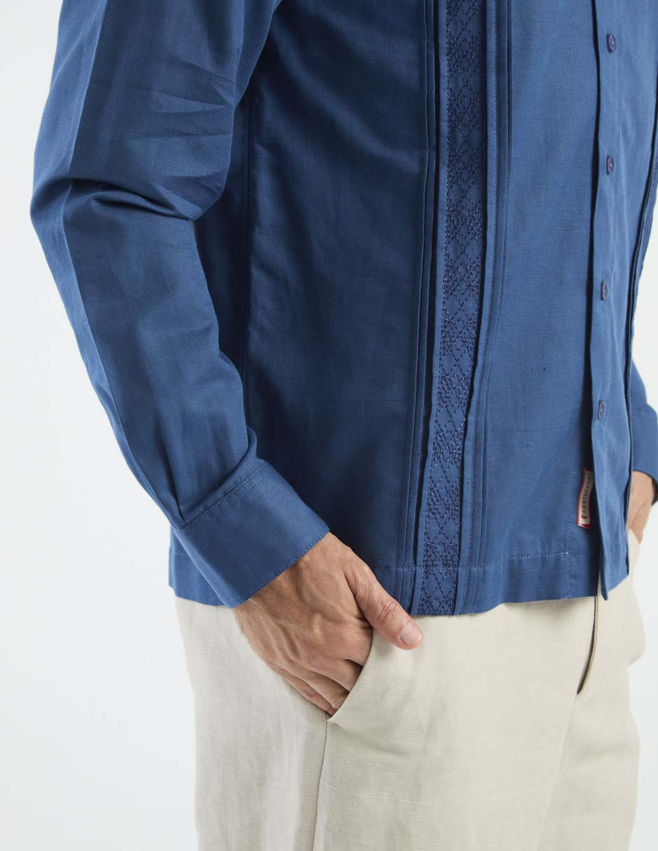 Guayabera manga larga para hombre 5