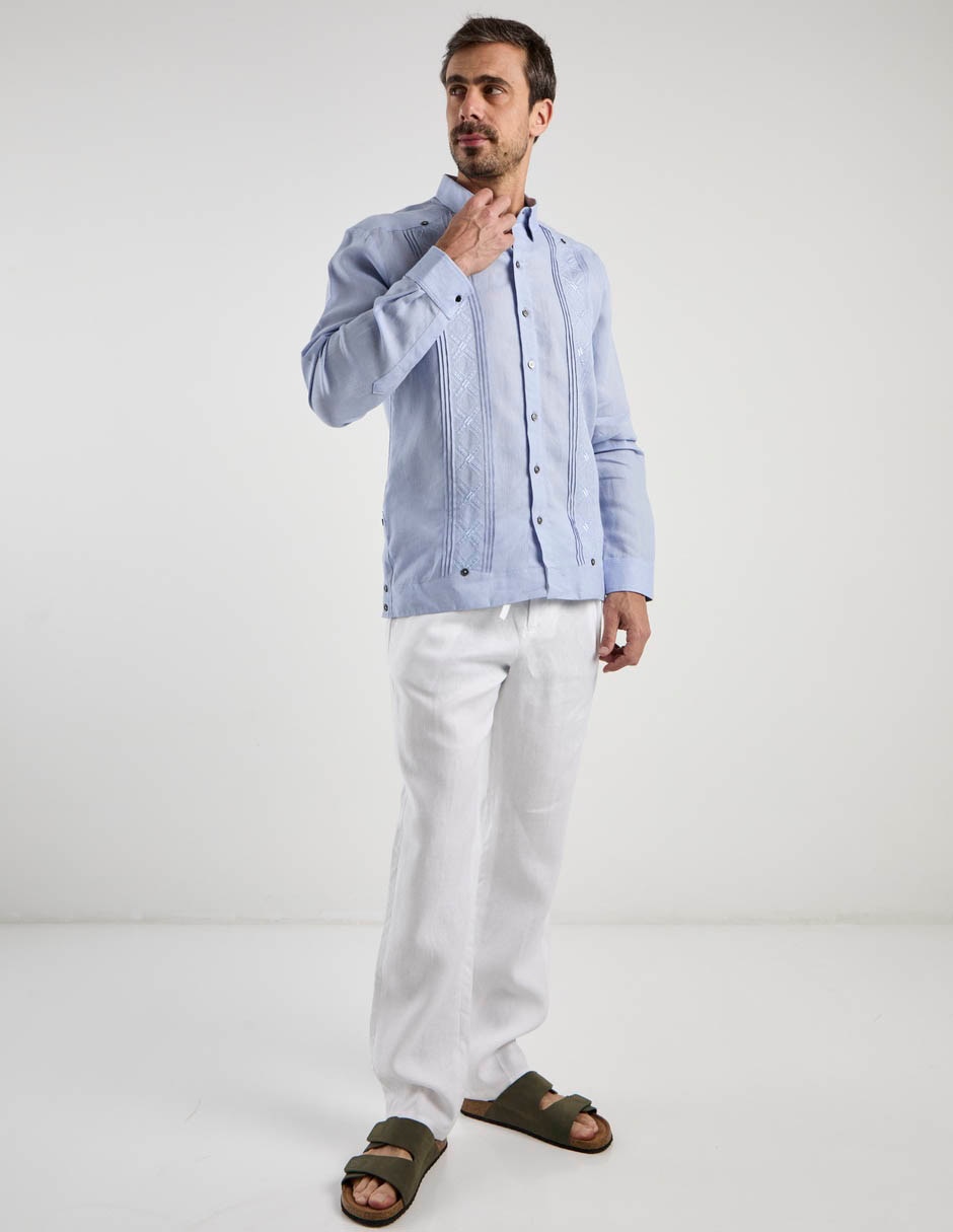 Guayabera manga larga para hombre 3