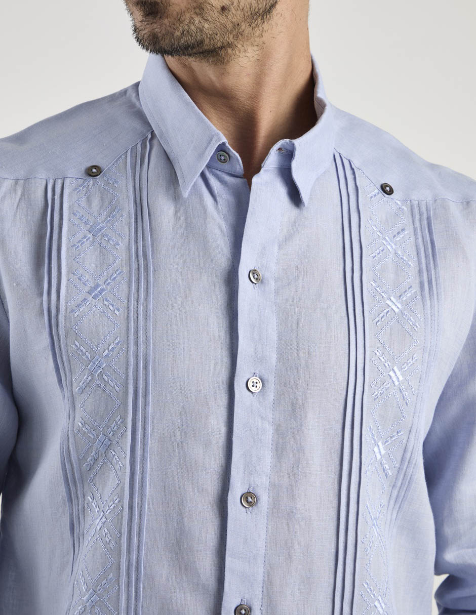Guayabera manga larga para hombre 5