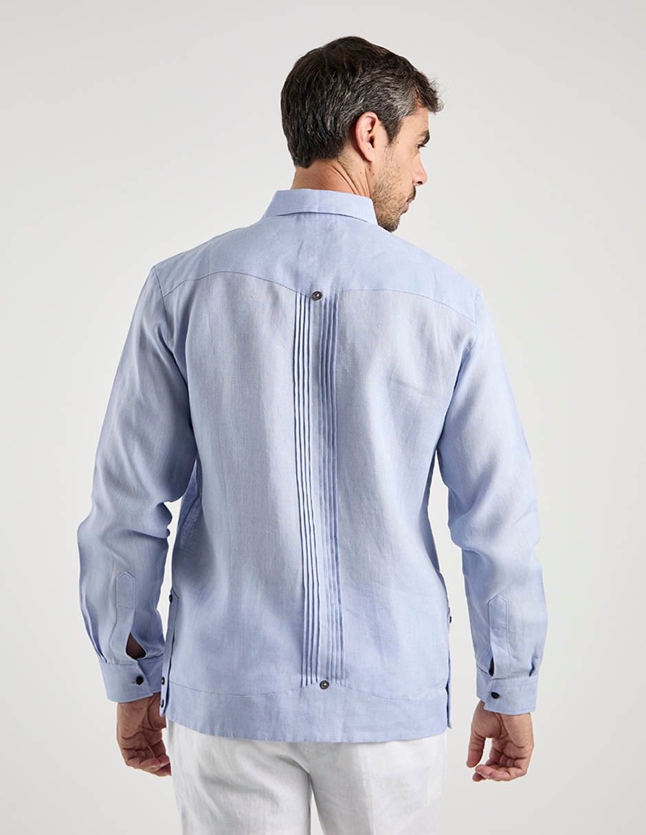 Guayabera manga larga para hombre 7