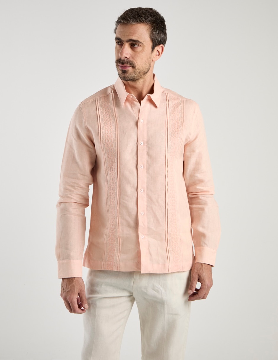 Guayabera manga larga para hombre 2