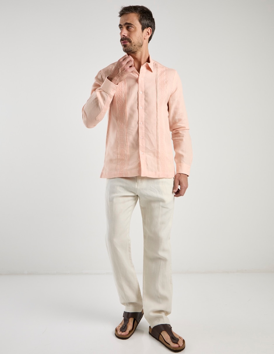 Guayabera manga larga para hombre 3