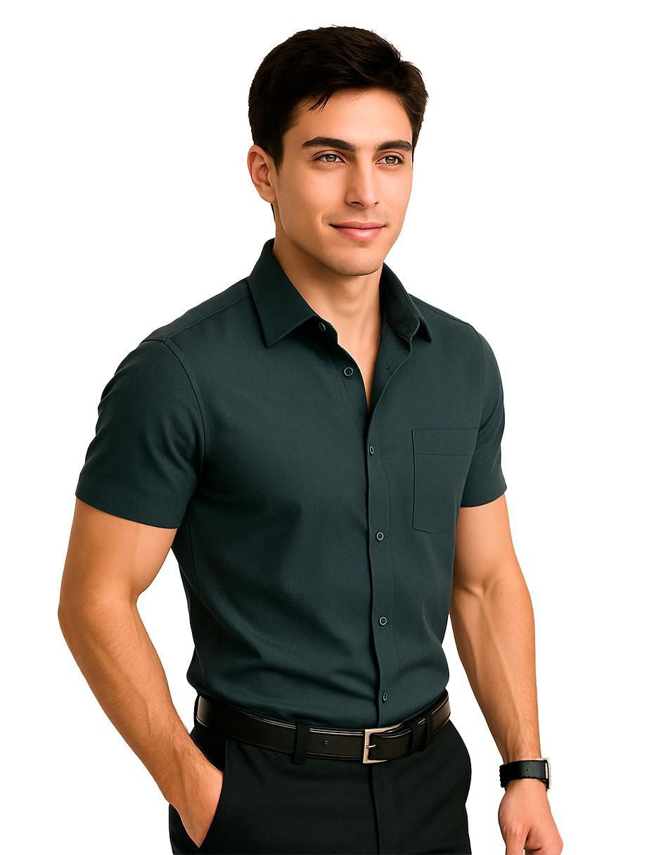 Camisa casual manga corta para hombre 2