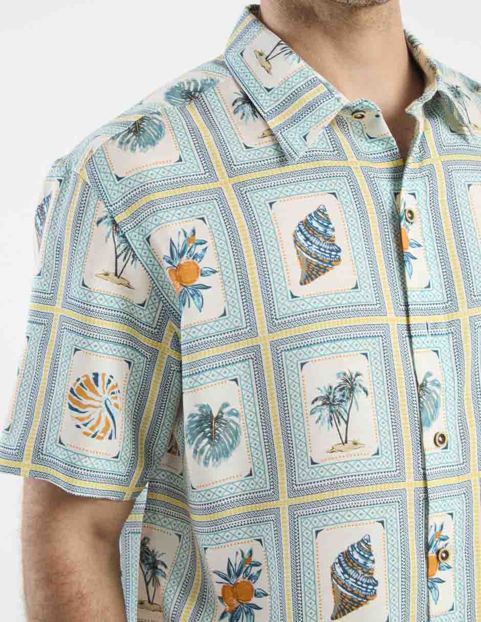 Camisa casual manga corta para hombre 4
