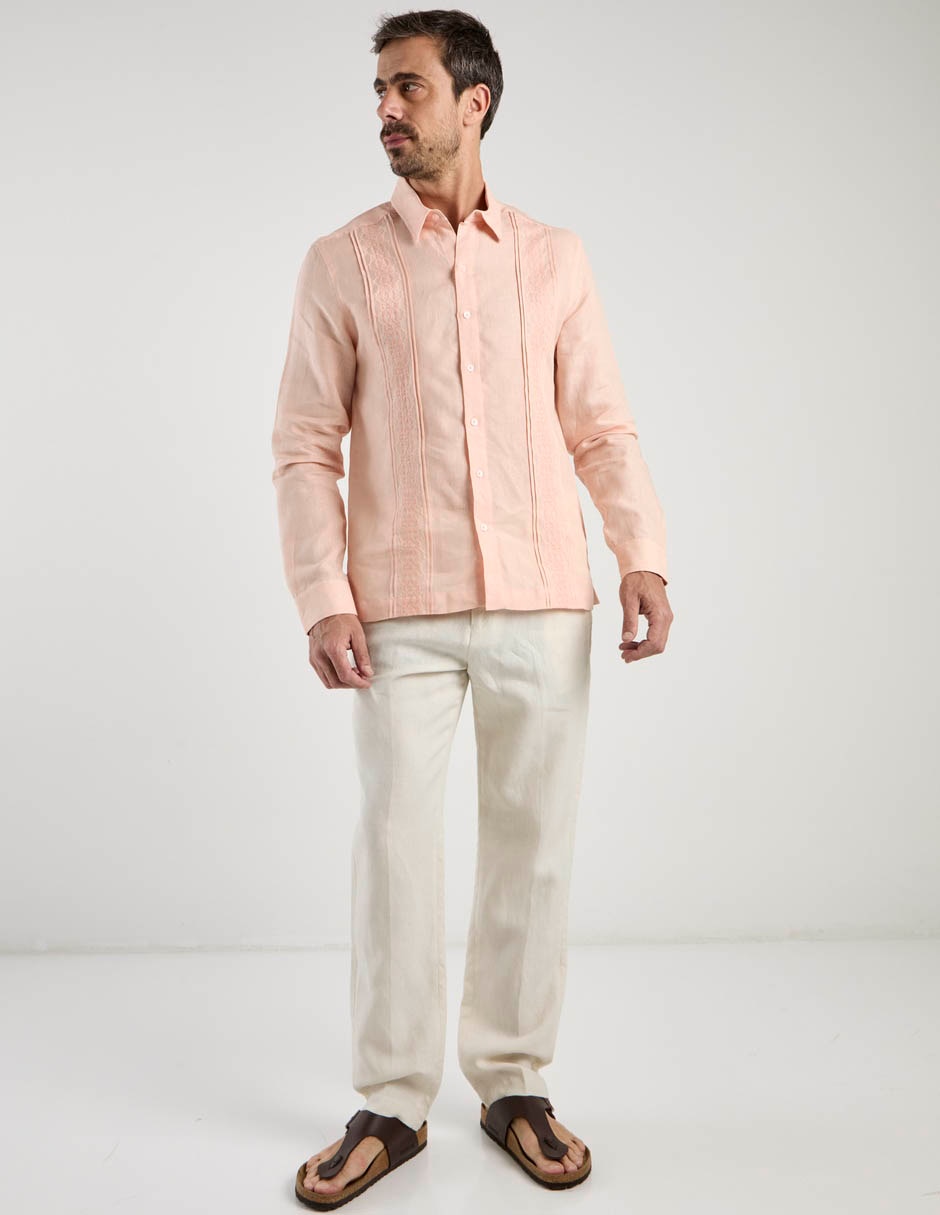 Pantalón chino slim de lino para hombre 2