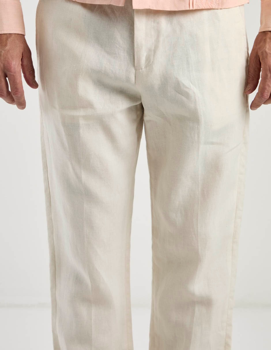 Pantalón chino slim de lino para hombre 5