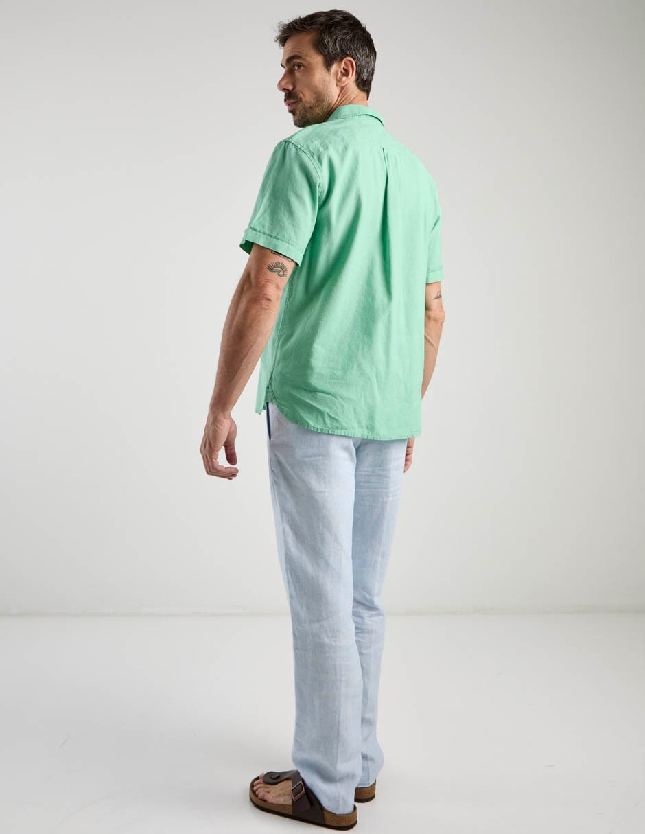 Pantalón chino slim de lino para hombre 6