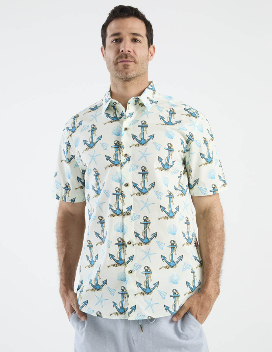 Camisa casual de algodón manga corta para hombre Camisa casual de algodón manga corta para hombre
