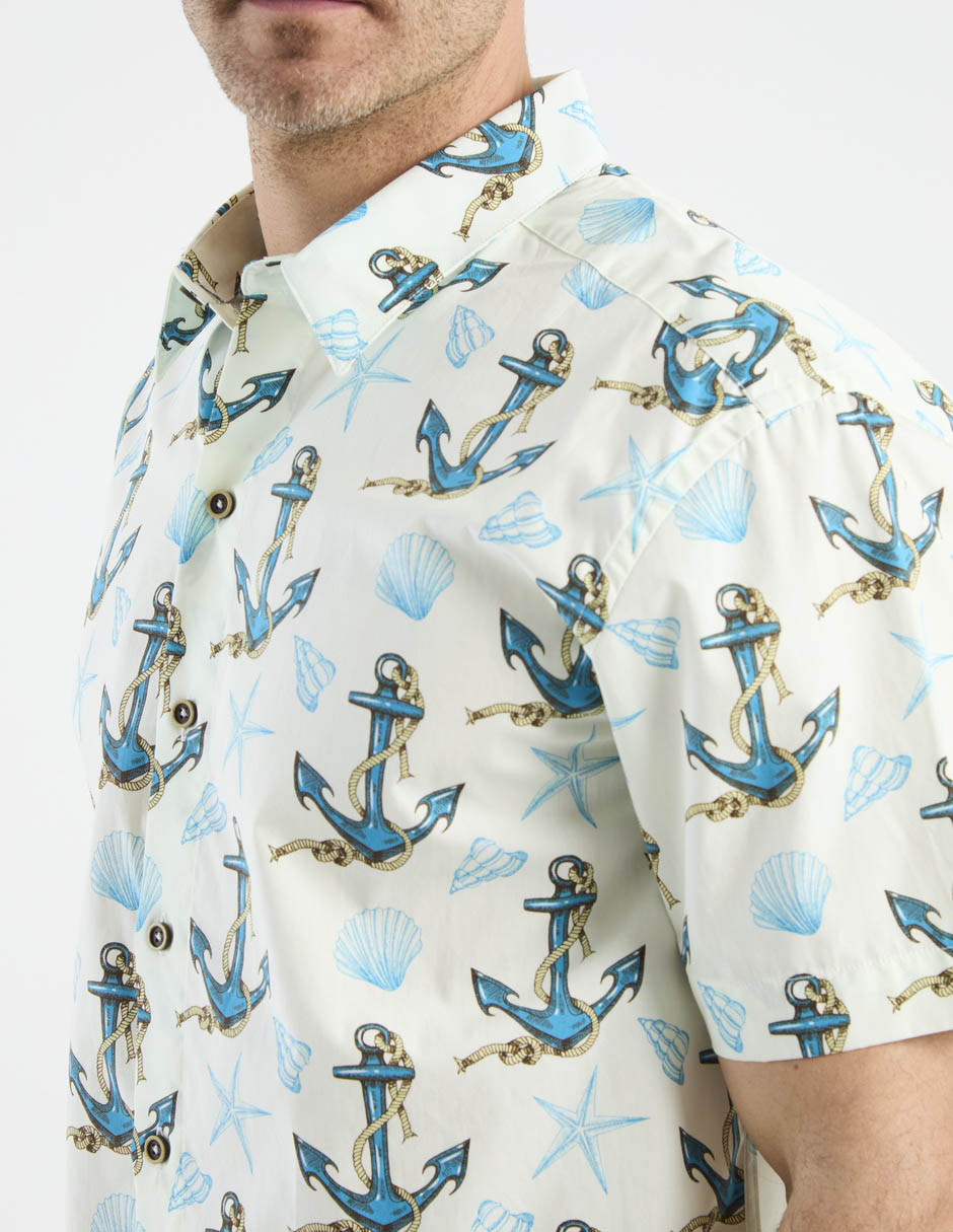 Camisa casual de algodón manga corta para hombre 4