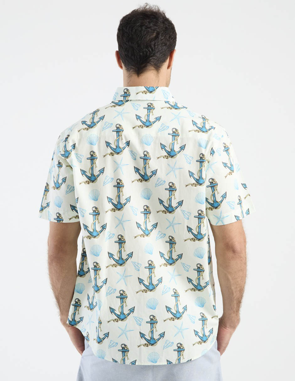 Camisa casual de algodón manga corta para hombre 6