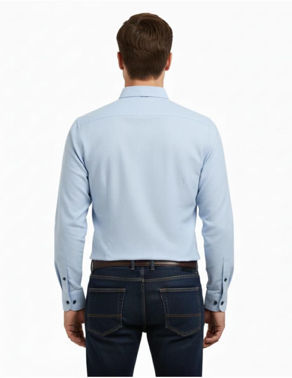 Camisa casual manga larga para hombre 2
