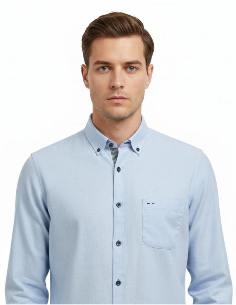 Camisa casual manga larga para hombre 3