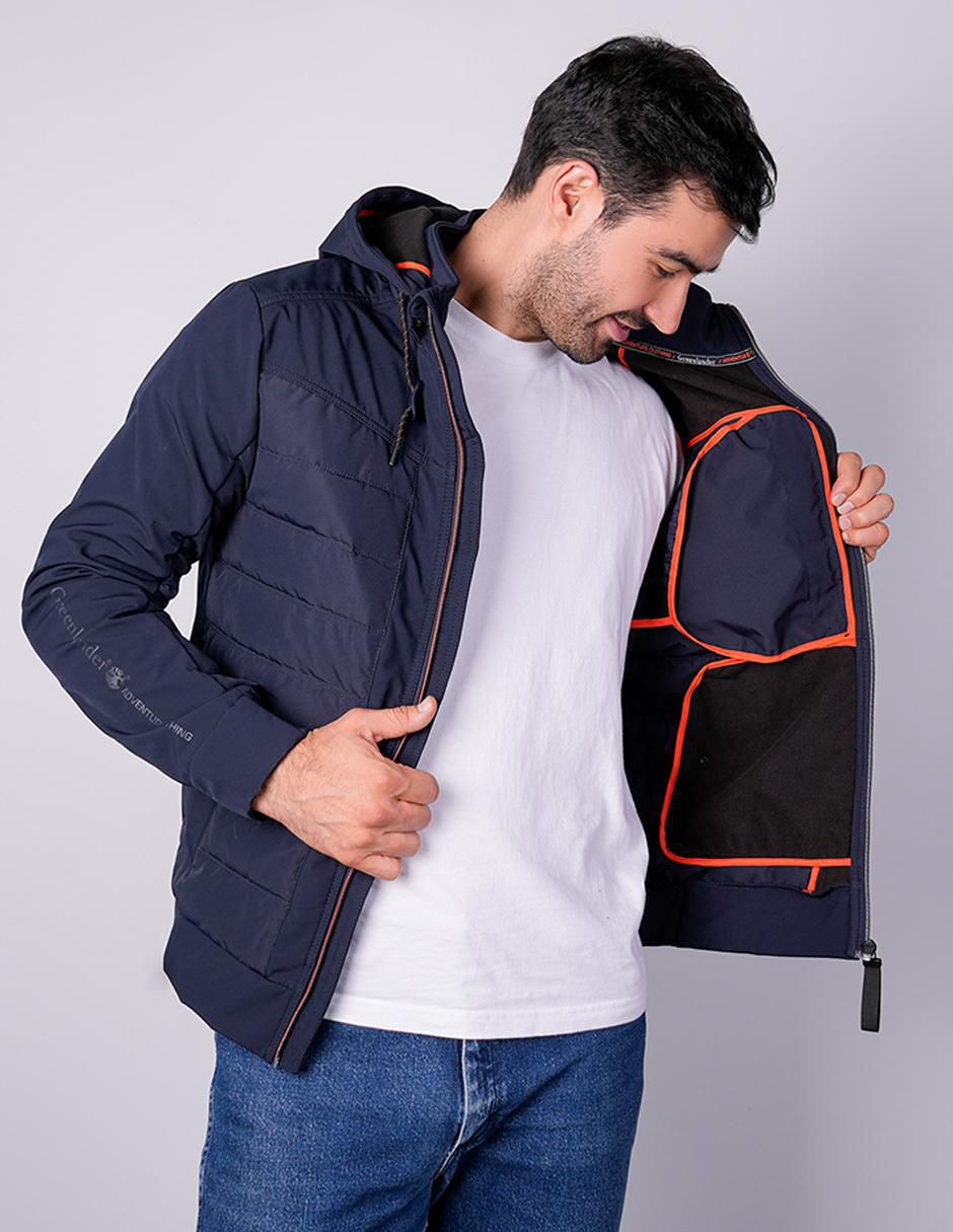 Chamarra capitonada capucha desmontable para hombre 2