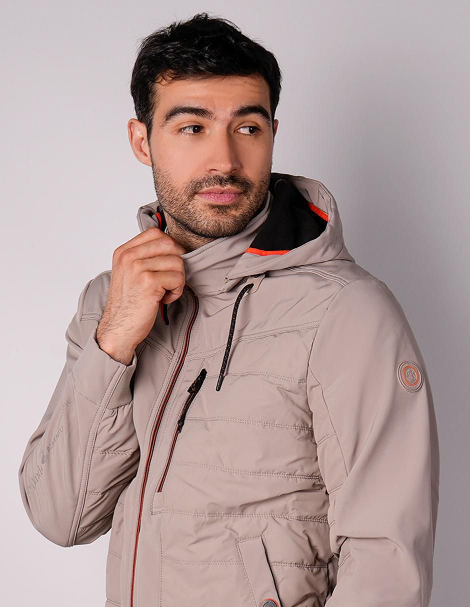 Chamarra capitonada capucha desmontable para hombre 4
