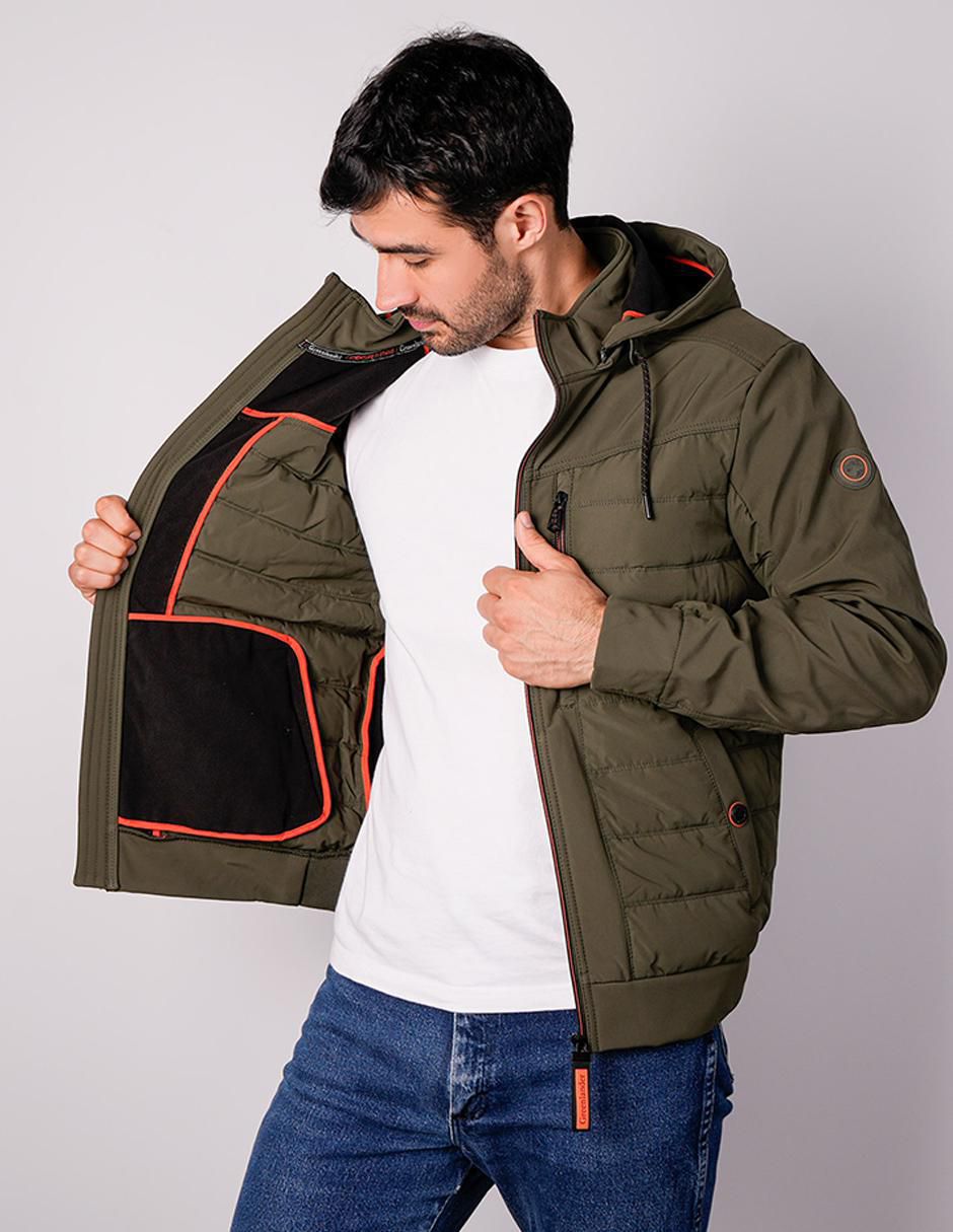 "chamarra" capitonada greenlander sin familia o colección no "de" poliéster capucha desmontable "para hombre"