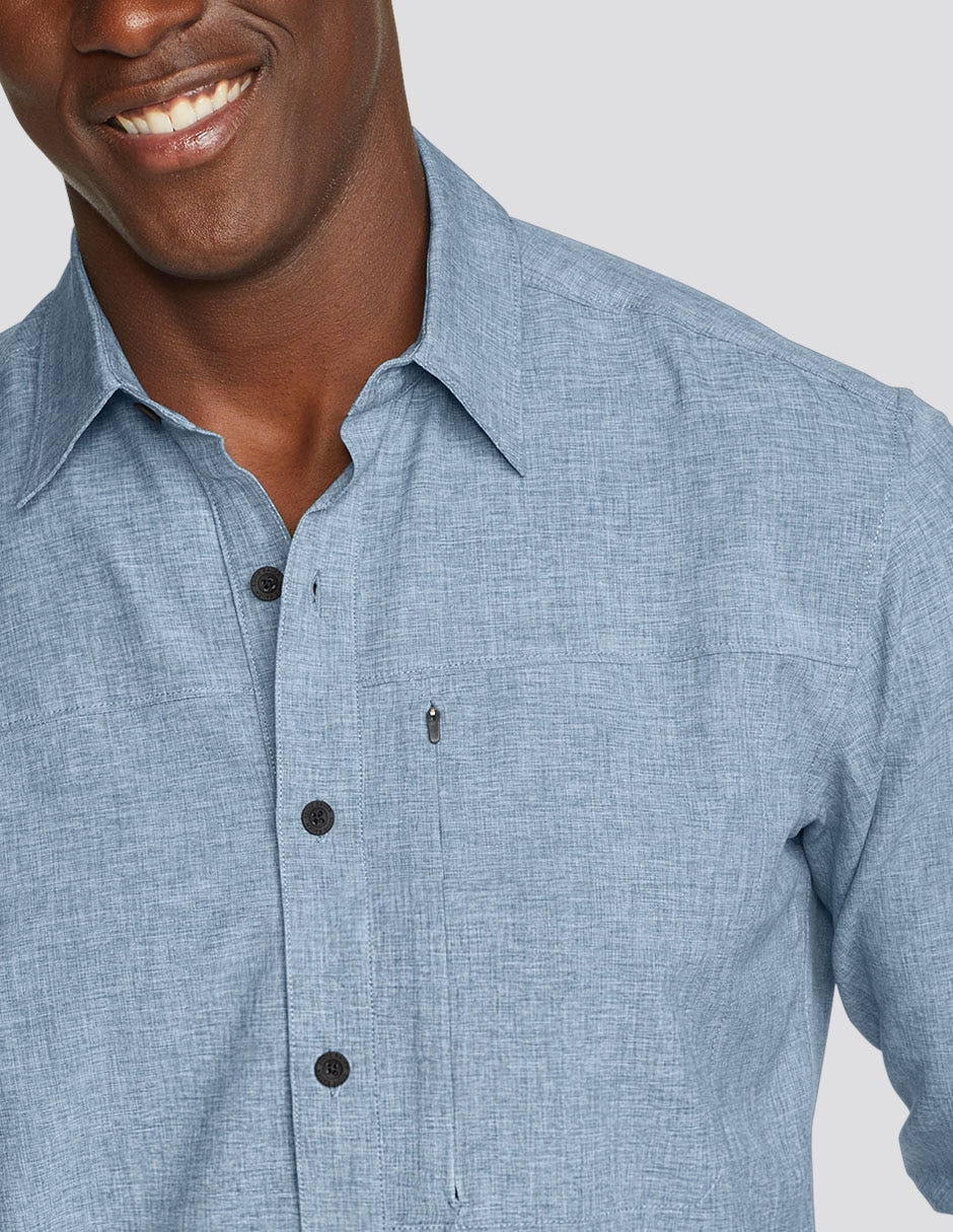 Camisa business casual manga larga para hombre 4