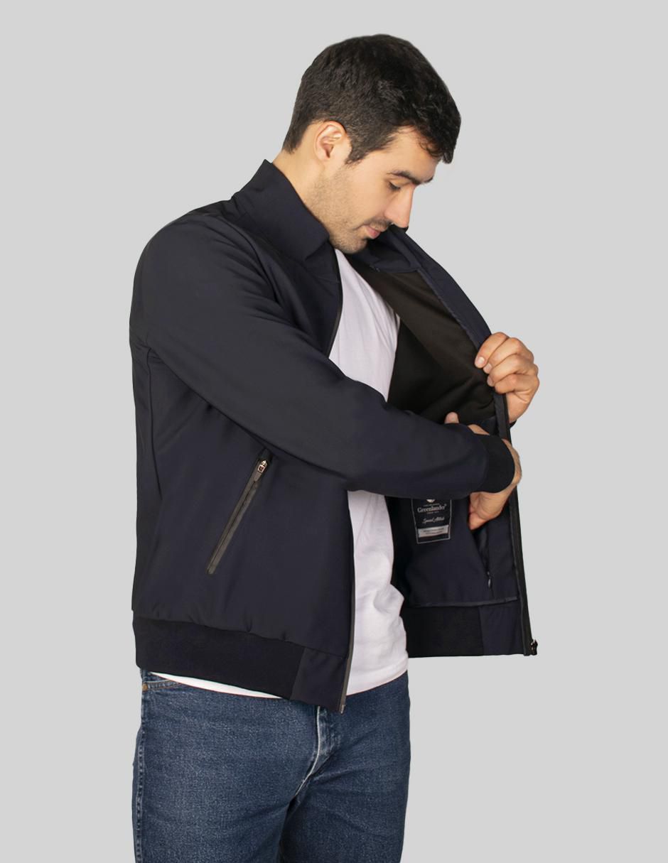 "chamarra" bomber greenlander sin familia o colección no "de" poliéster con bolsillos "para hombre"