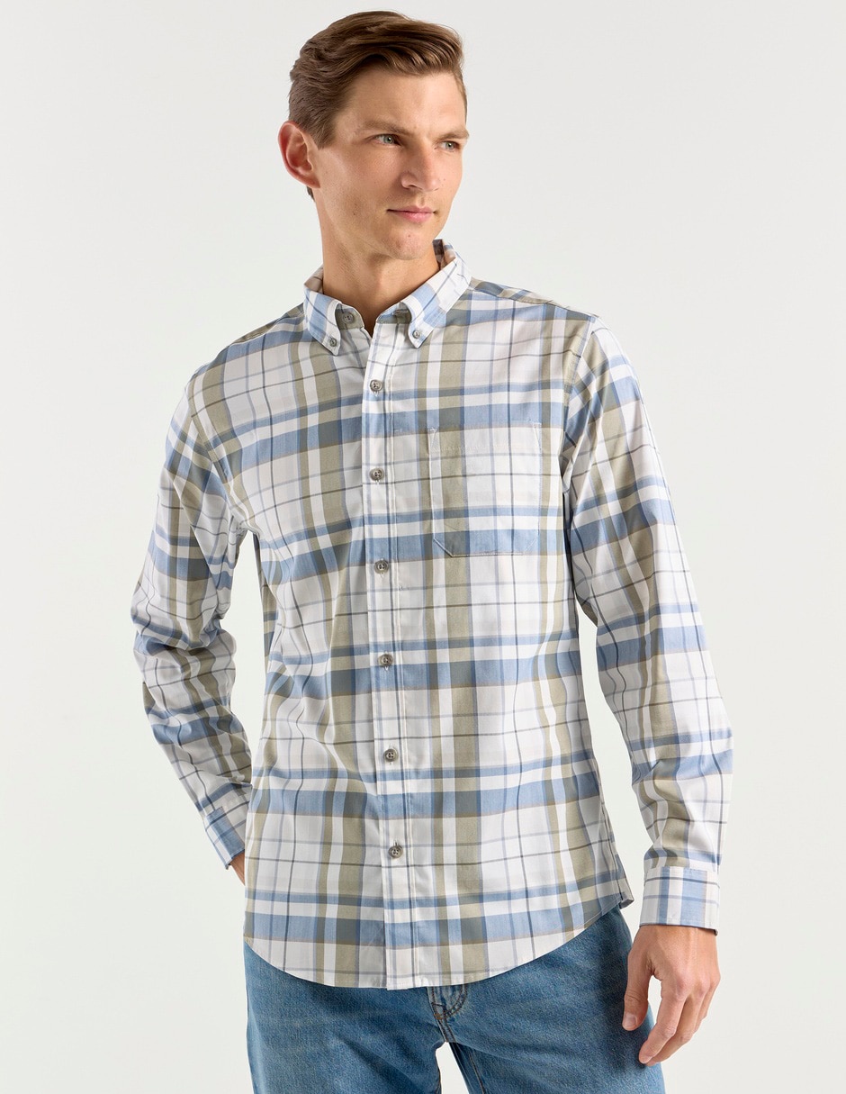 Camisa casual de algodón manga larga para hombre Camisa casual de algodón manga larga para hombre