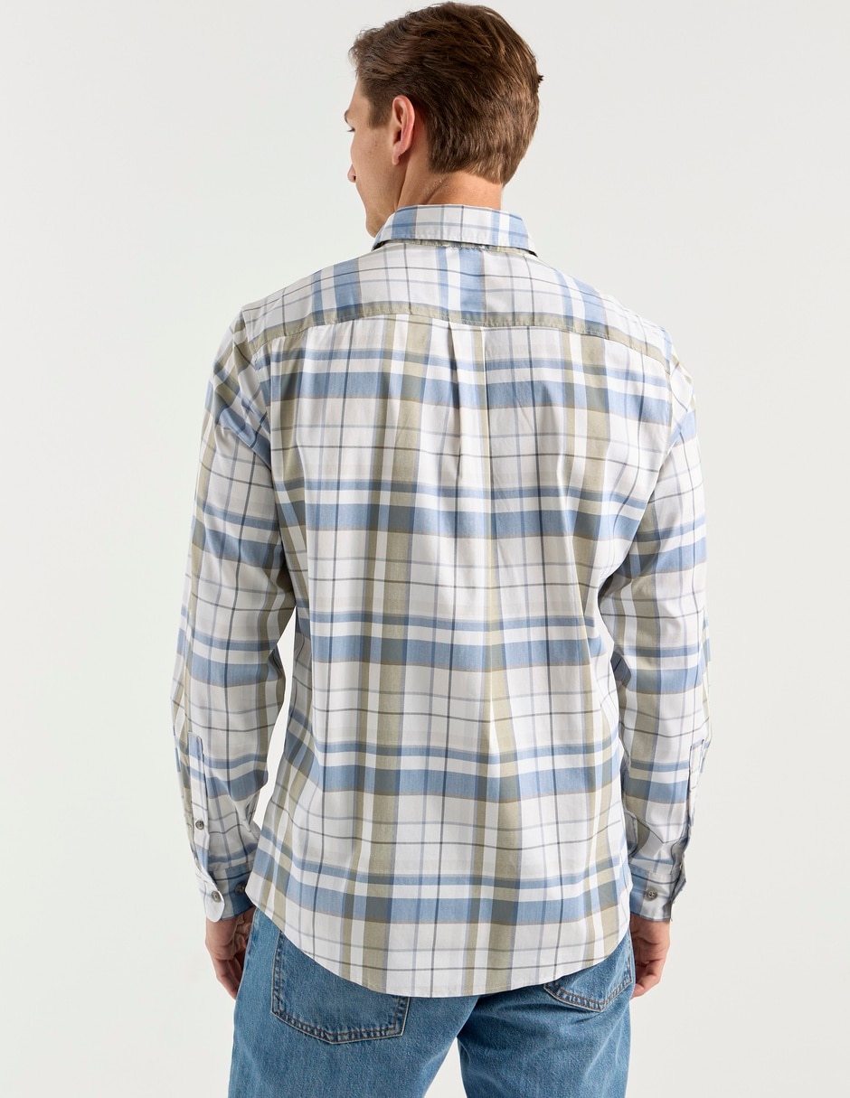 Camisa casual de algodón manga larga para hombre 6