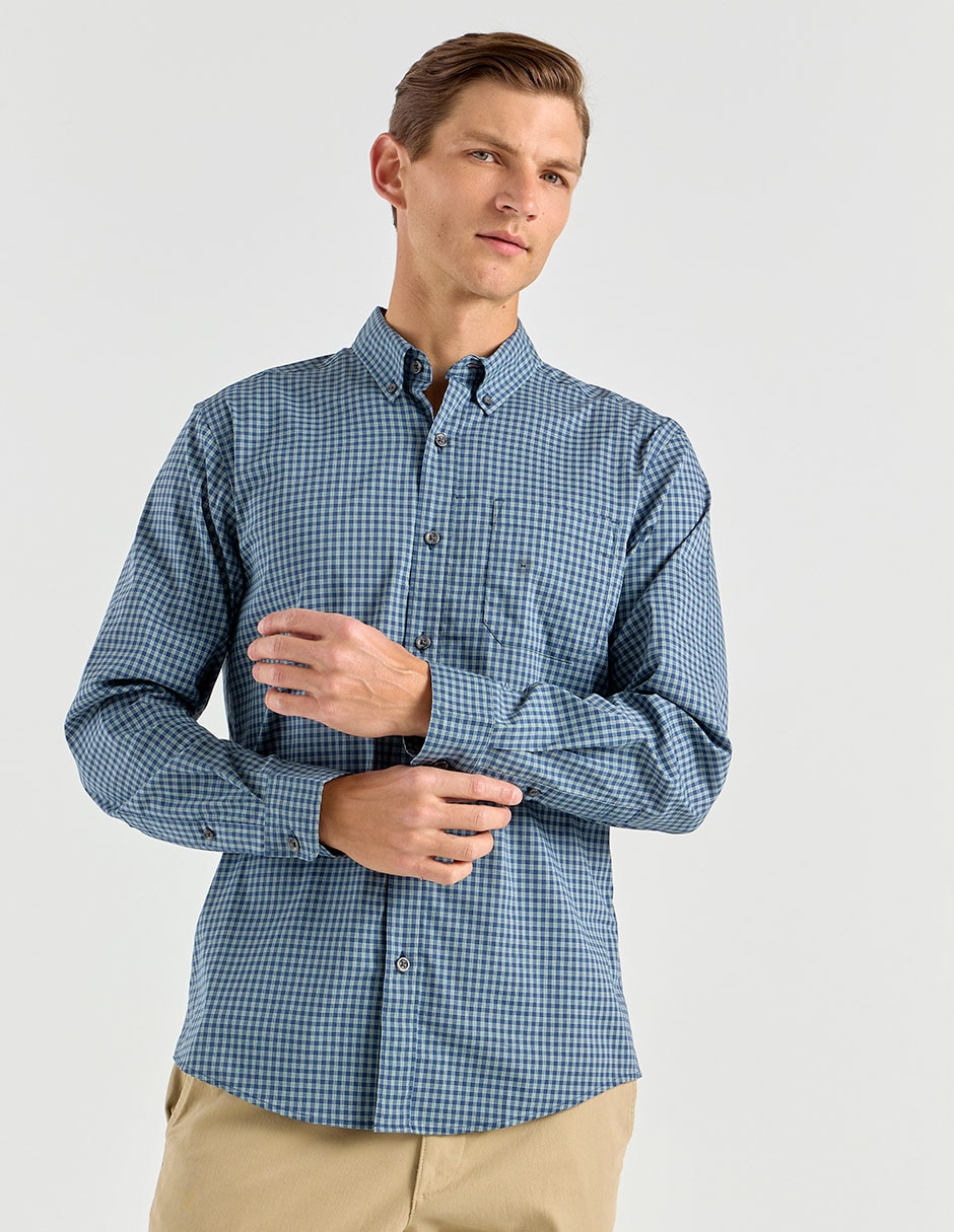 Camisa casual manga larga para hombre