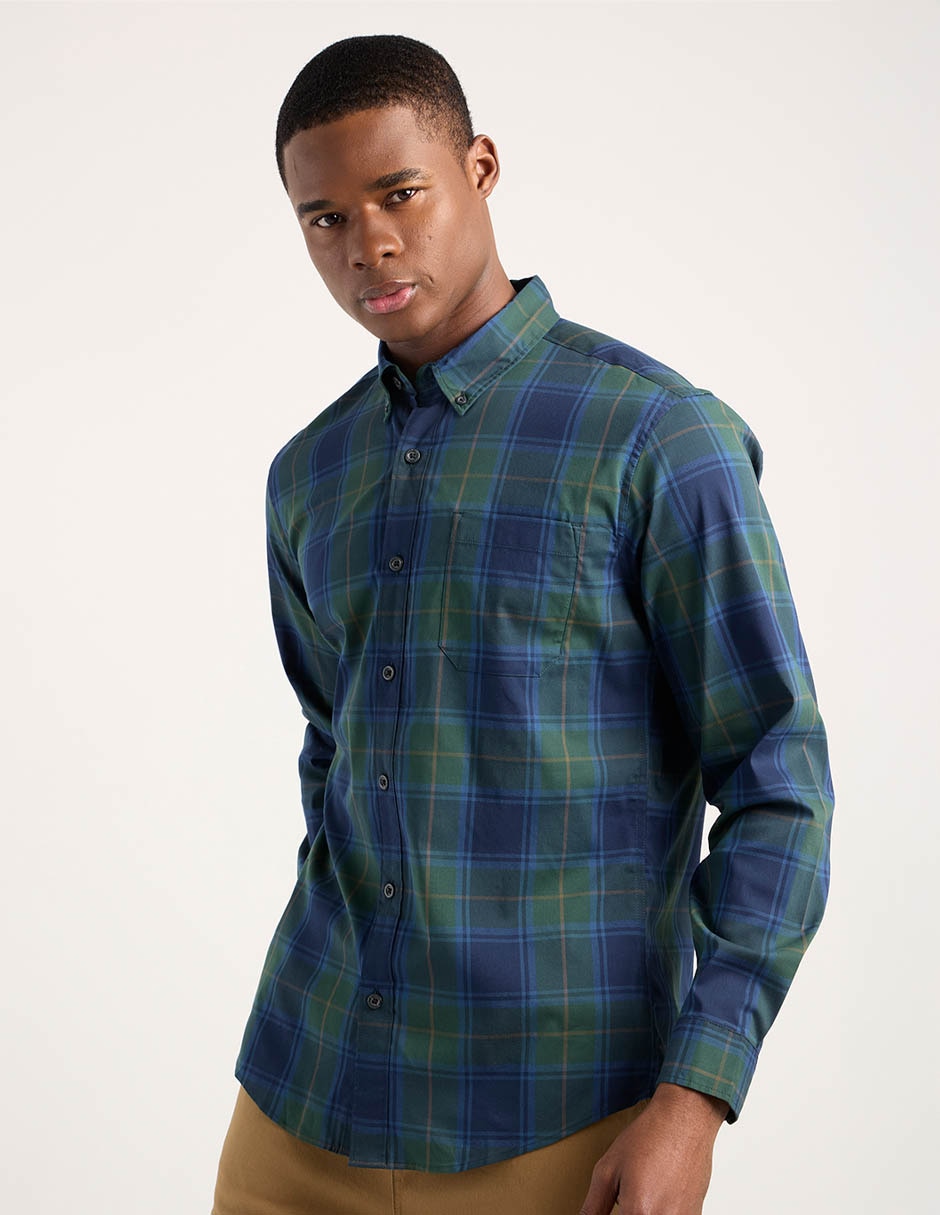 Camisa casual manga larga para hombre 2