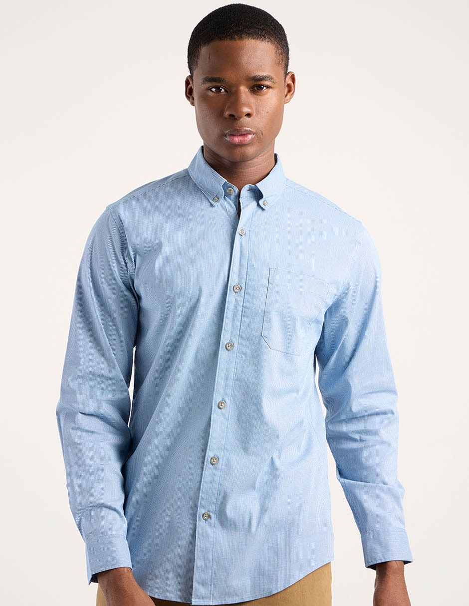 Camisa casual manga larga para hombre