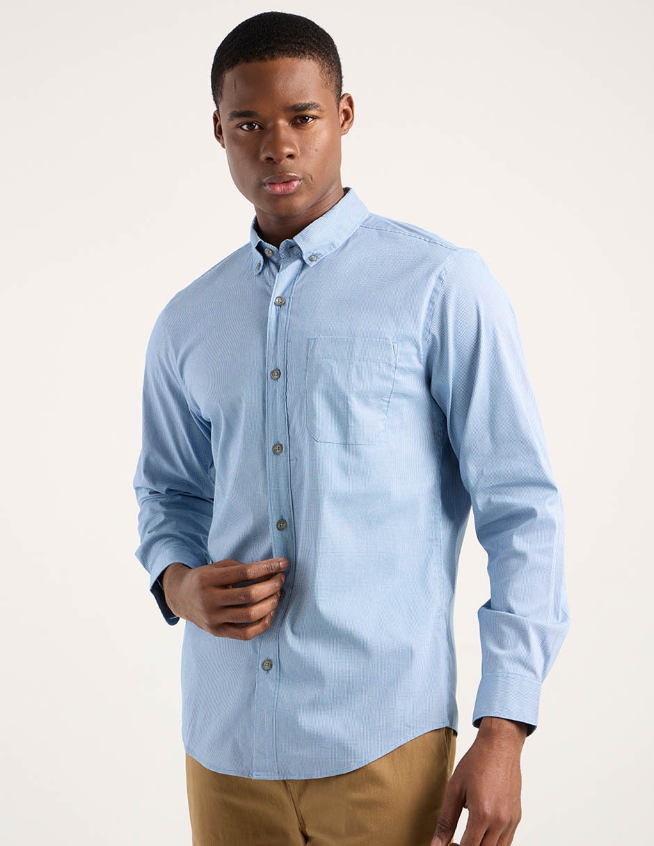 Camisa casual manga larga para hombre 2
