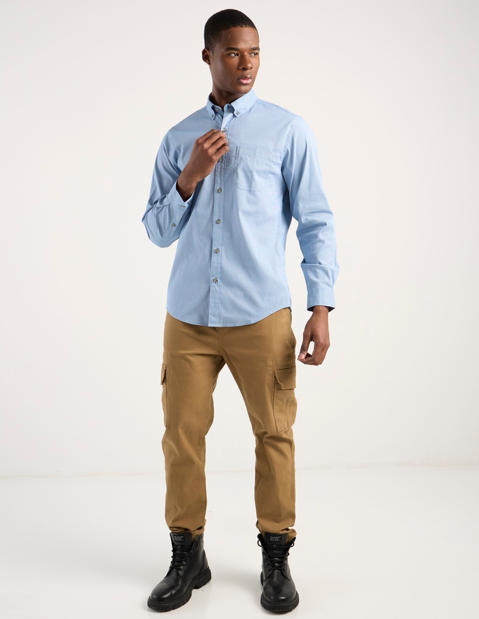 Camisa casual manga larga para hombre 3