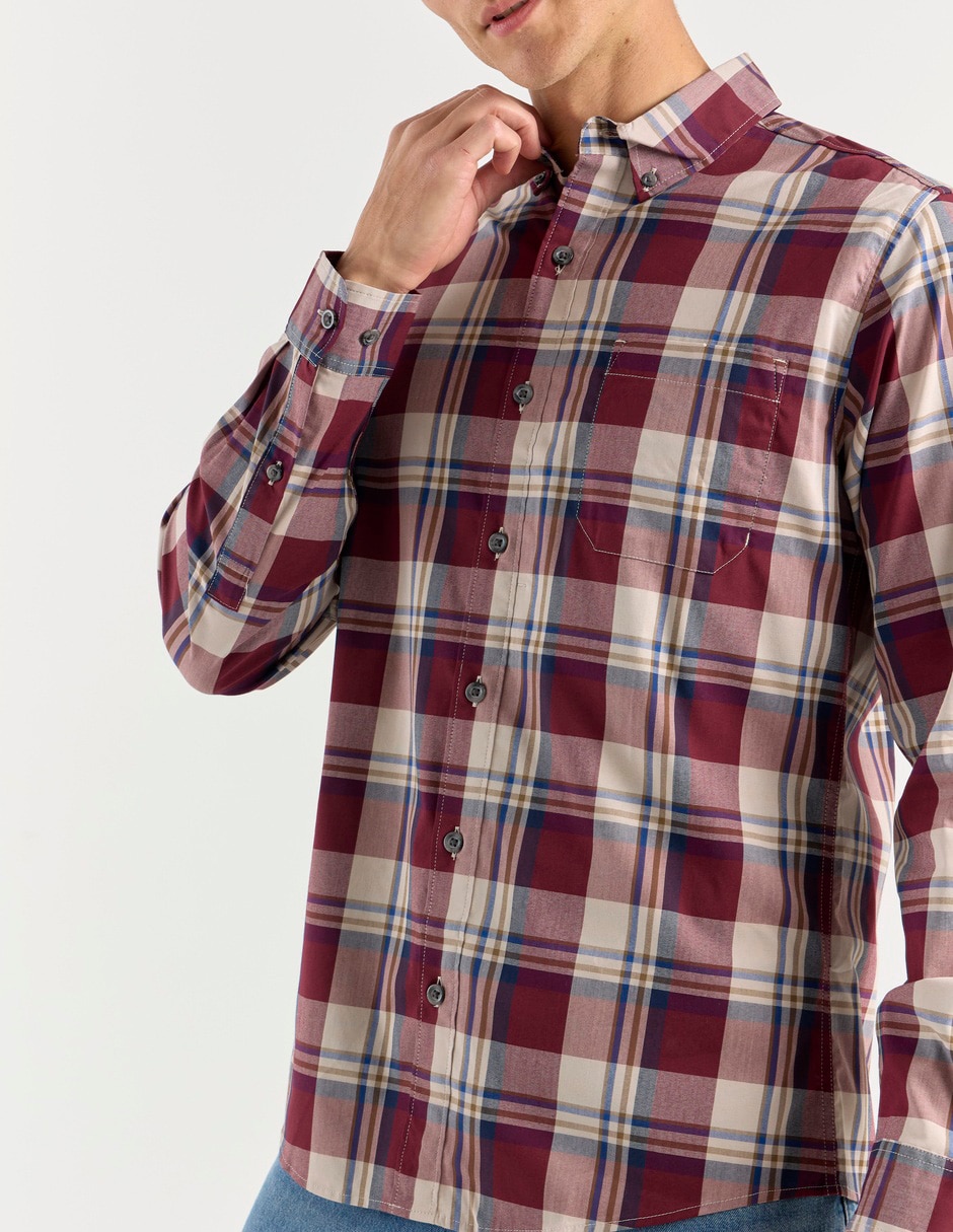 Camisa casual de algodón manga larga para hombre 5