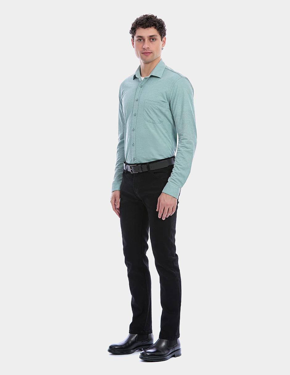 Camisa business casual manga larga para hombre 2