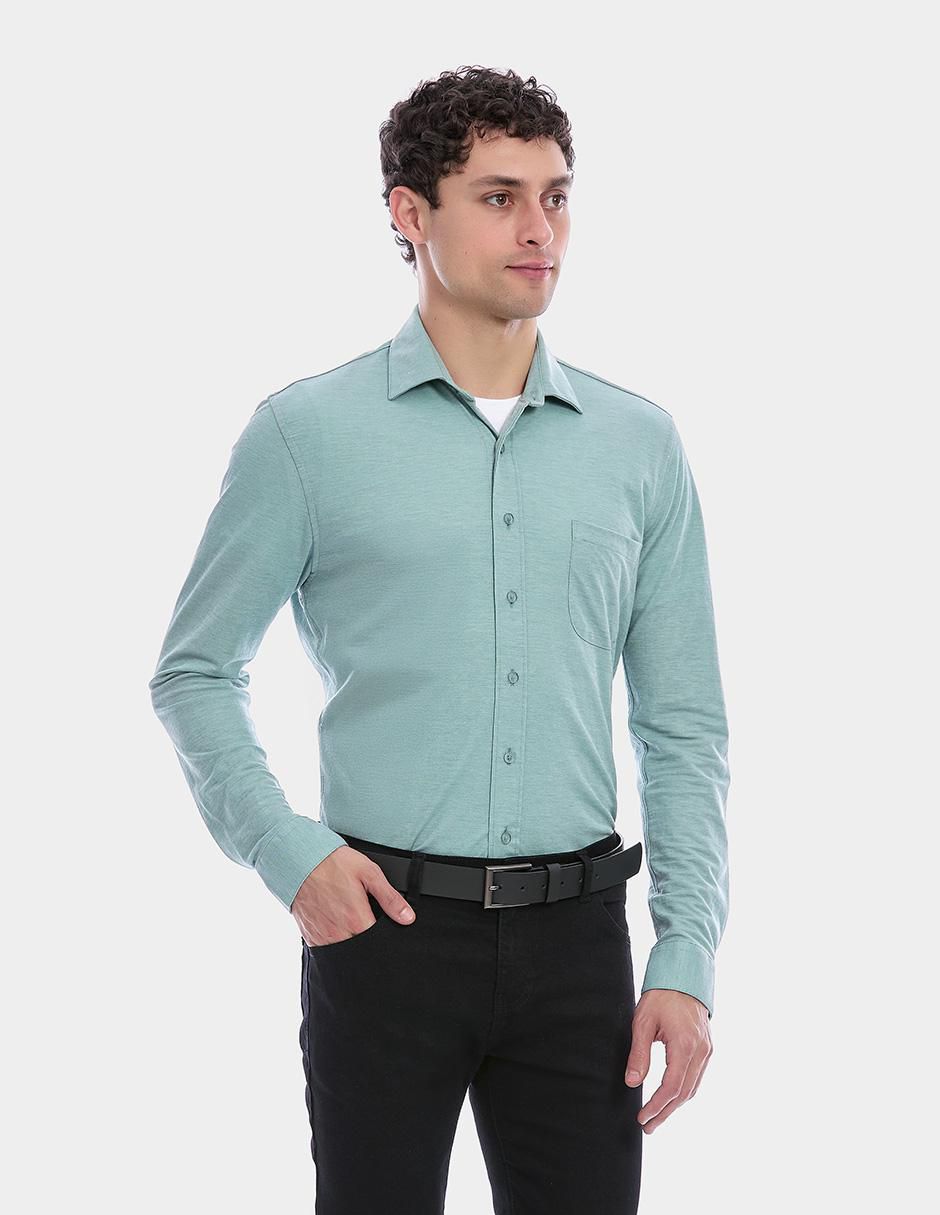 Camisa business casual manga larga para hombre 3