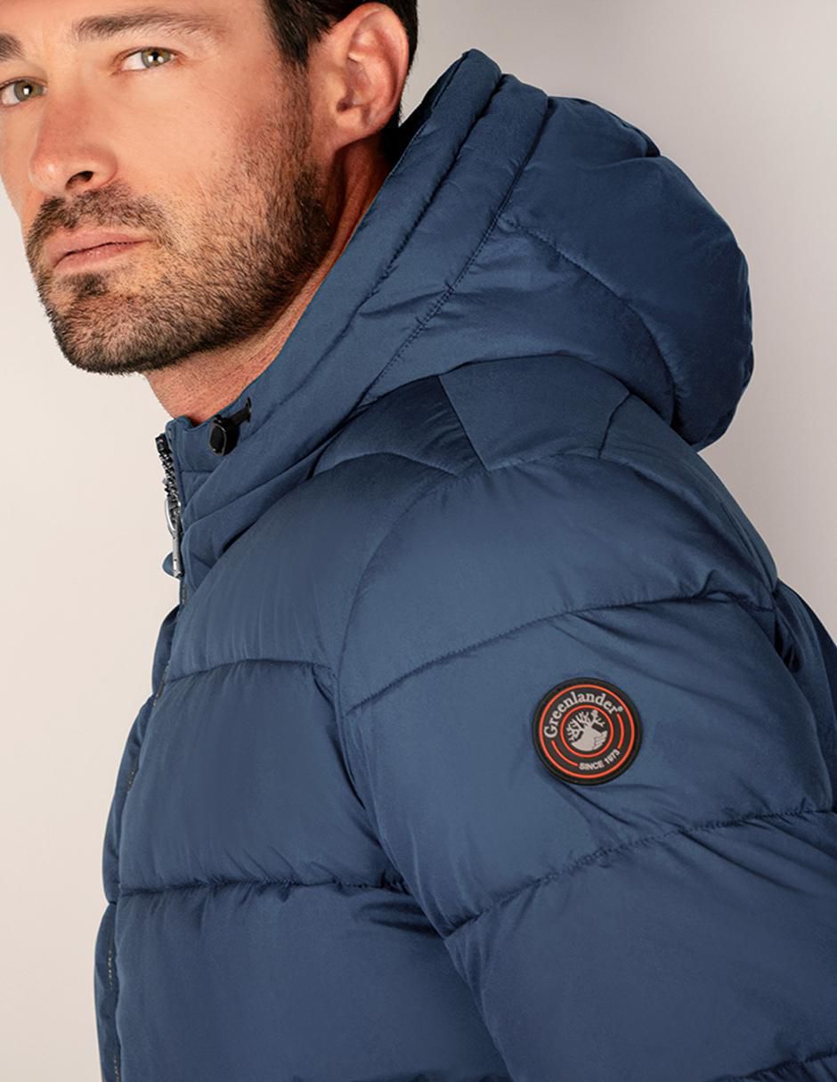 Chamarra capitonada con capucha para hombre 4
