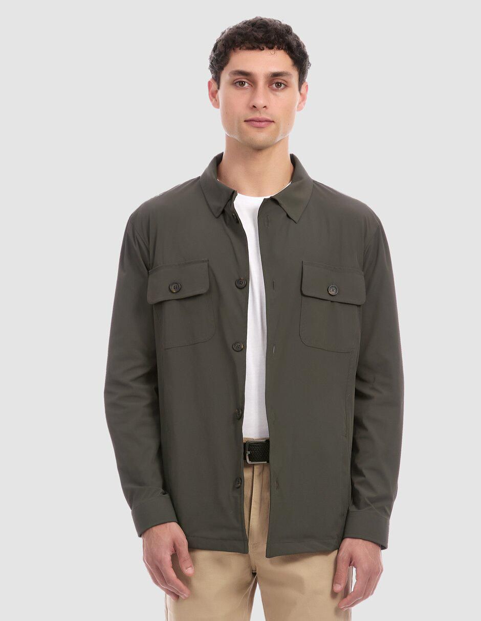 Sobrecamisa casual manga larga para hombre