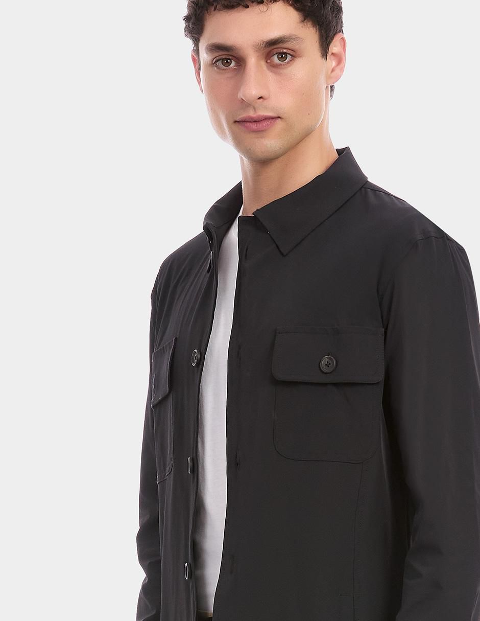 Sobrecamisa casual manga larga para hombre 4