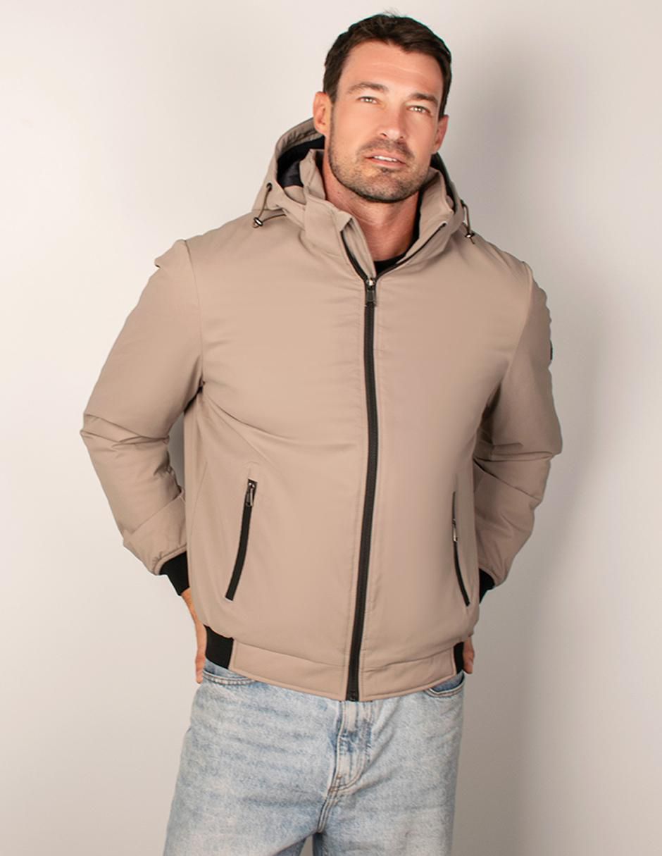Chamarra bomber capucha desmontable para hombre
