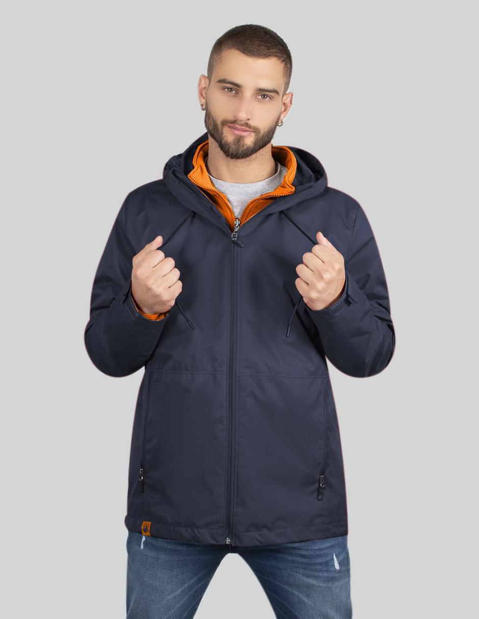 Chamarra rompevientos impermeable con capucha para hombre