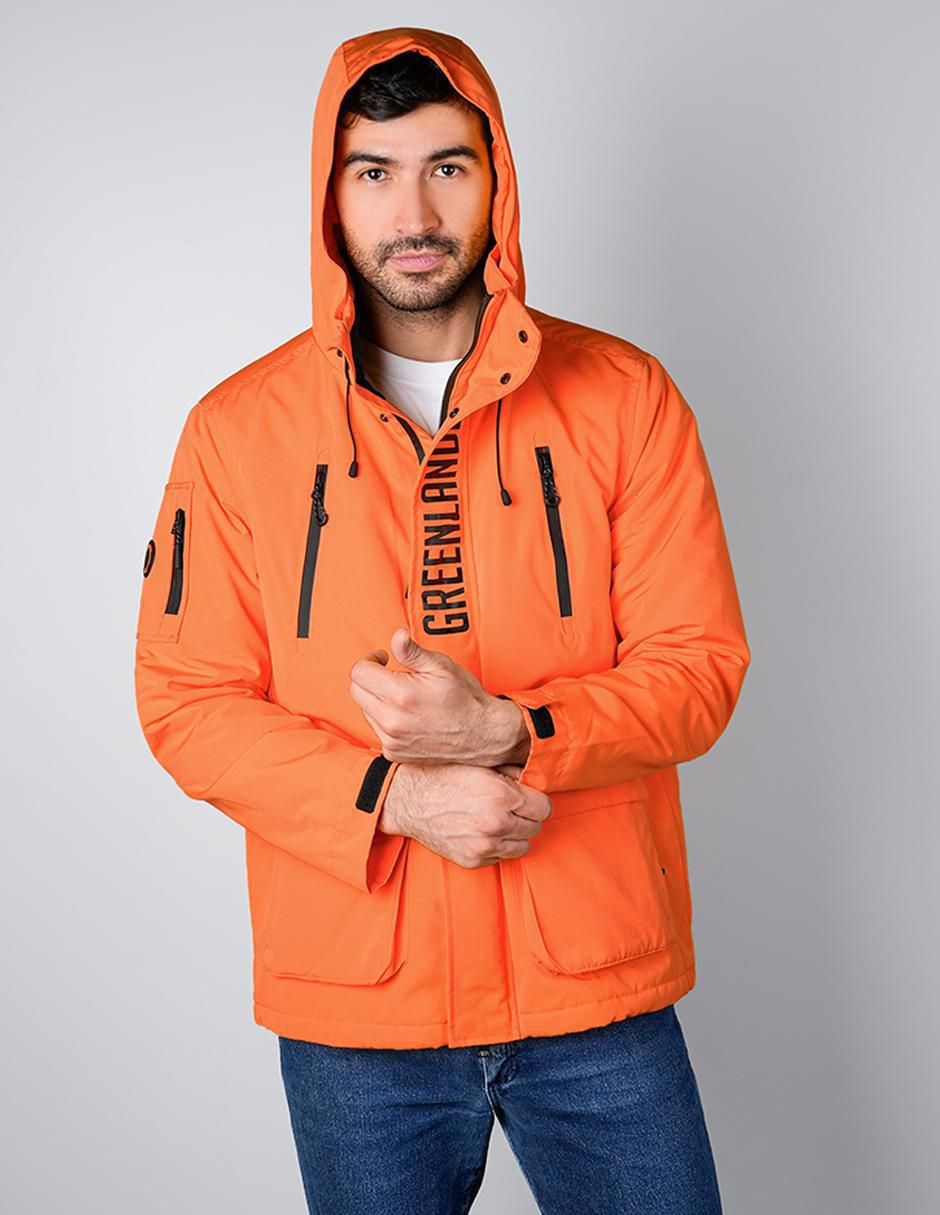 "chamarra" parka greenlander sin familia o colección no "de" poliéster con capucha "para hombre"