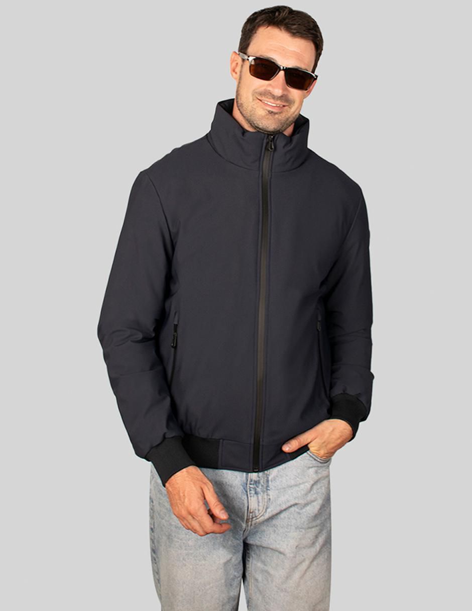 Chamarra bomber cuello a contraste para hombre