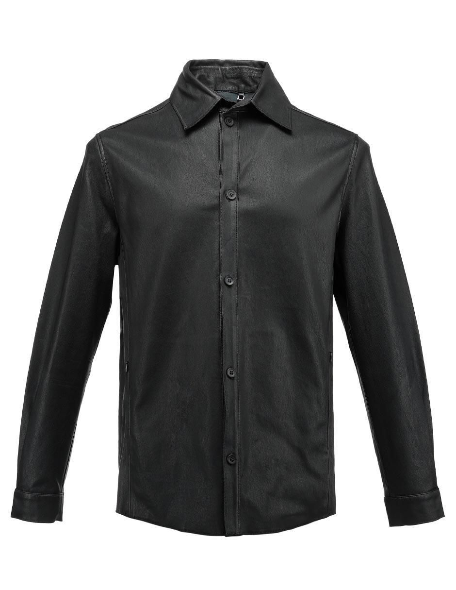 Chamarra casual de piel para hombre 4