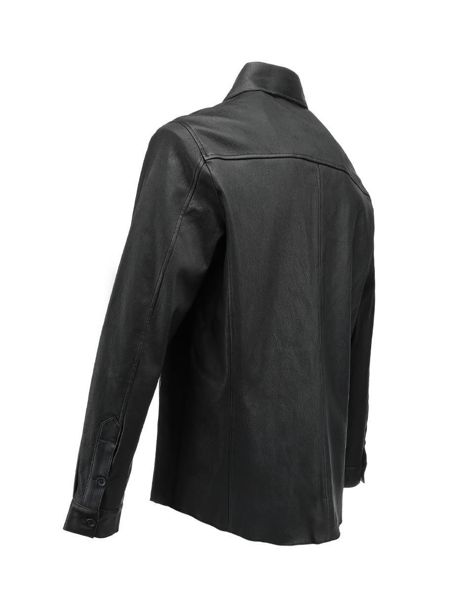 Chamarra casual de piel para hombre 5