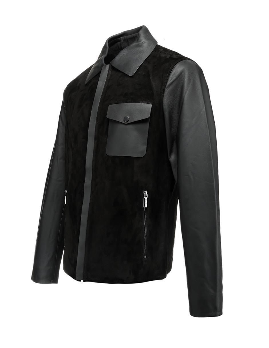 Chamarra casual de piel para hombre 2