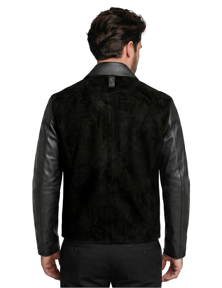 Chamarra casual de piel para hombre 4