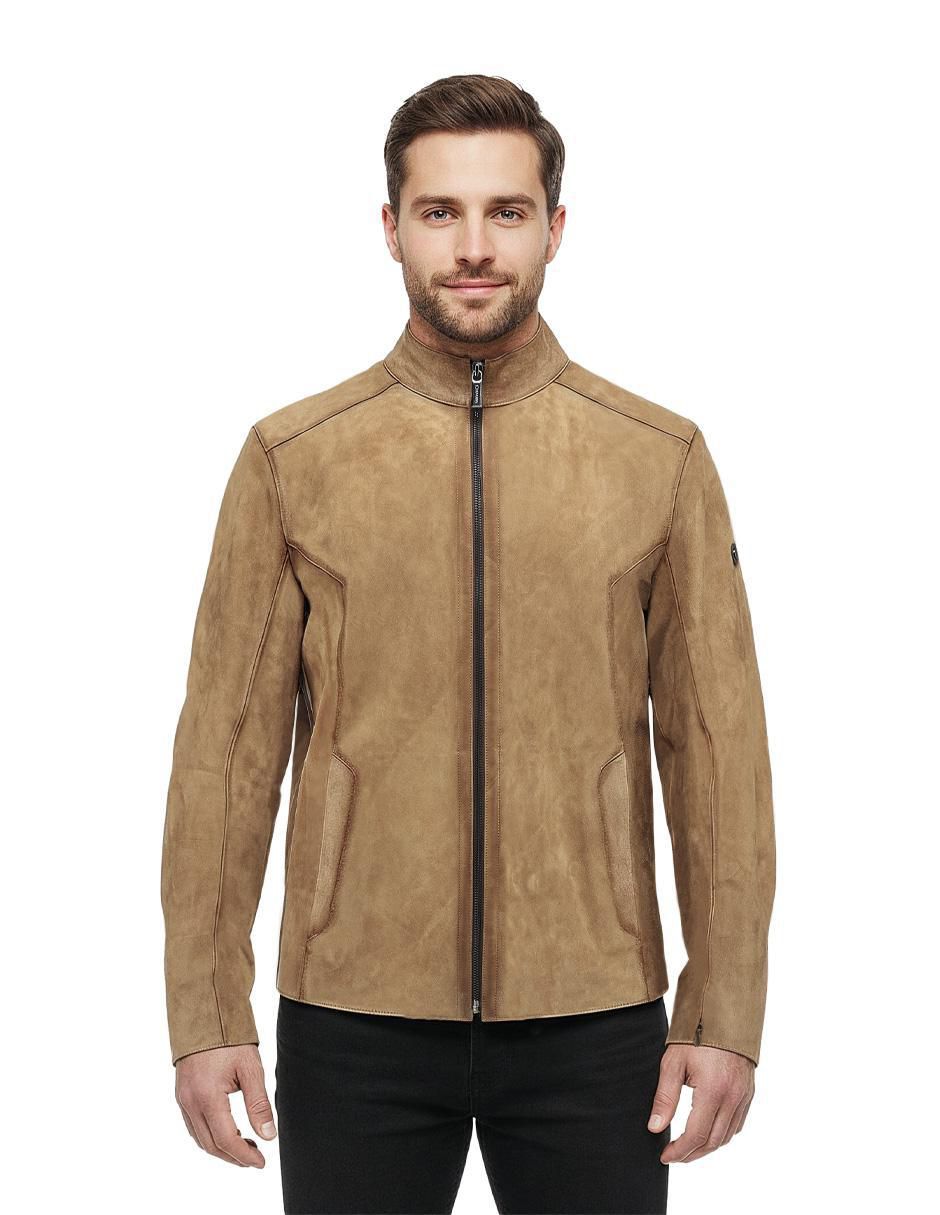 Chamarra casual de piel para hombre Chamarra casual de piel para hombre
