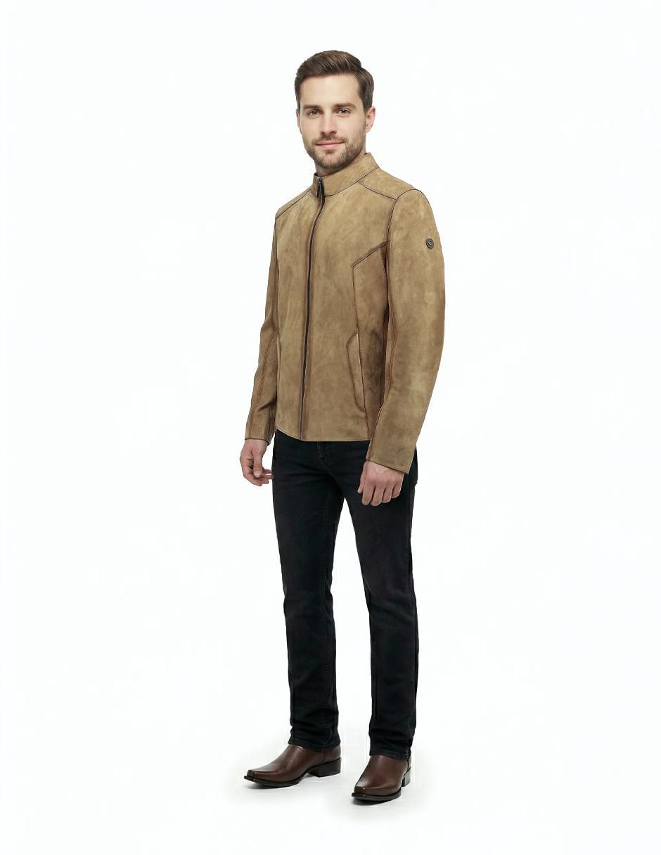 Chamarra casual de piel para hombre 3
