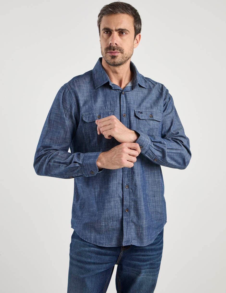 Camisa casual de algodón manga larga para hombre 2