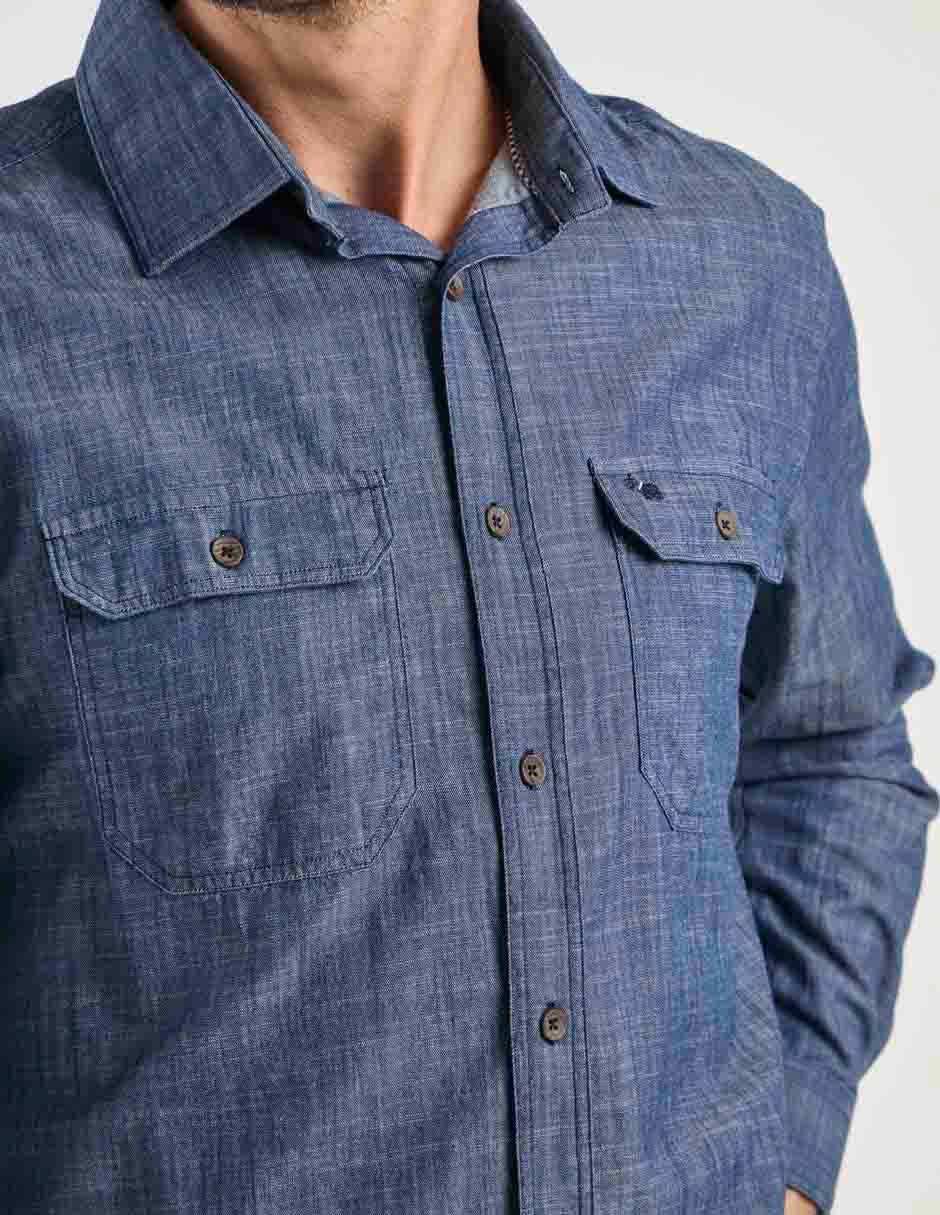 Camisa casual de algodón manga larga para hombre 4