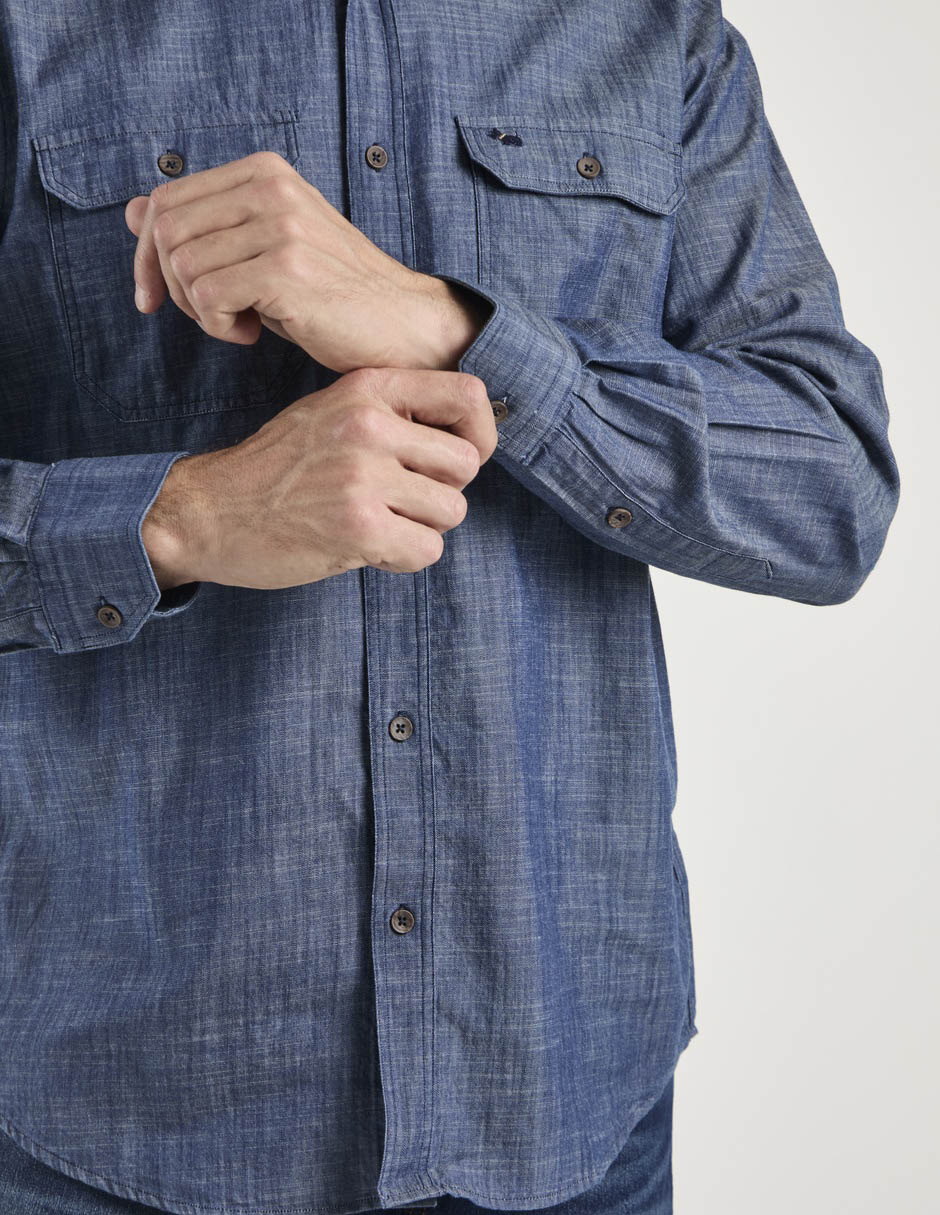 Camisa casual de algodón manga larga para hombre 5