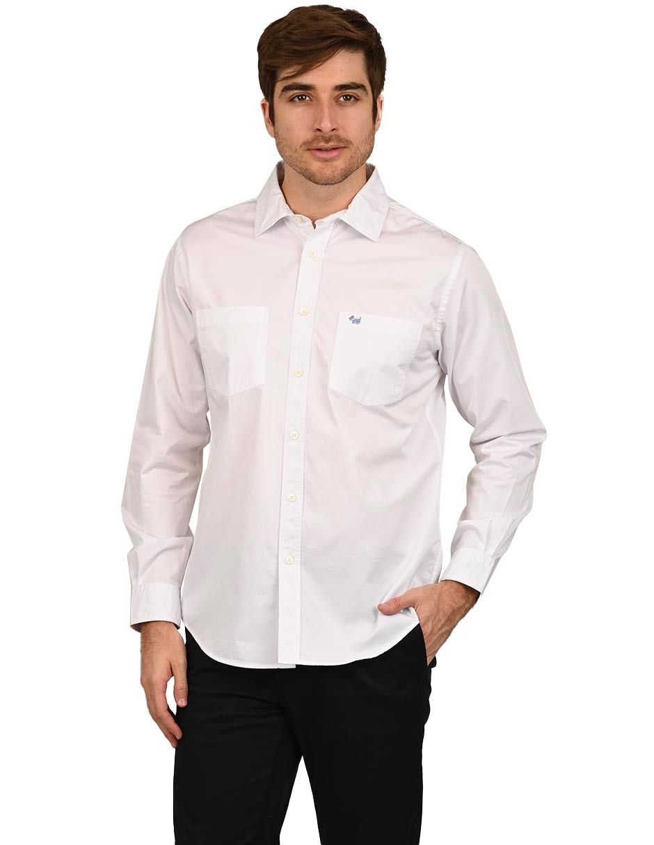 Camisa casual de algodón manga larga para hombre