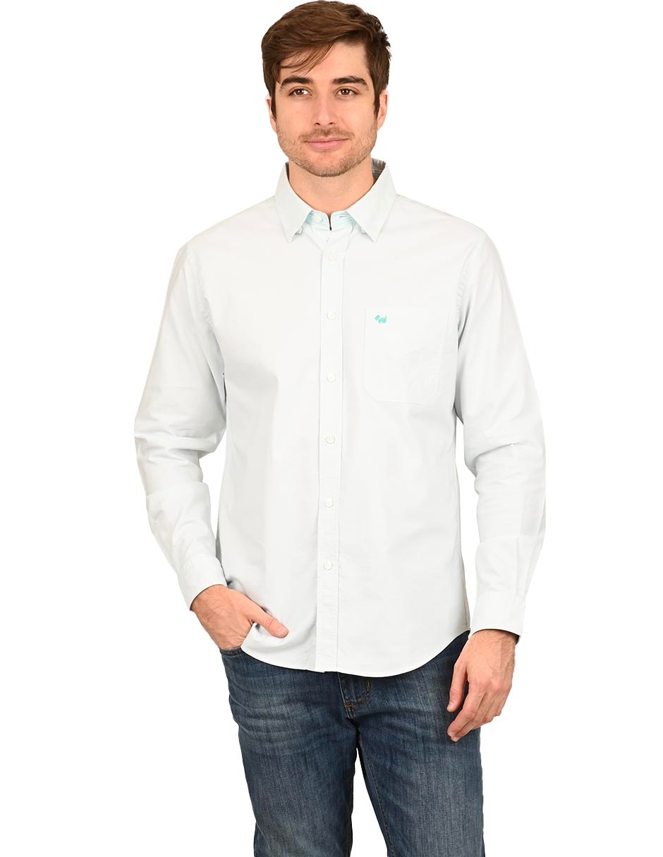 Camisa casual de algodón manga larga para hombre